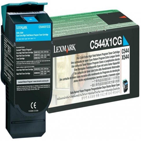 Toner laser Lexmark C544X1CG - cyan - l'unité