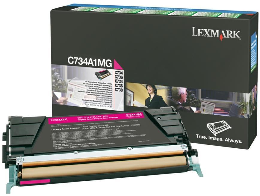 Toner laser Lexmark C734A1MG - magenta - l'unité
