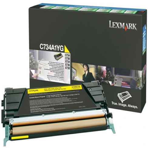 Toner laser Lexmark C734A1YG - jaune - l'unité