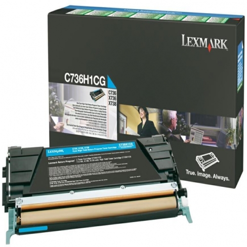Toner laser Lexmark C736H1CG - cyan return - l'unité