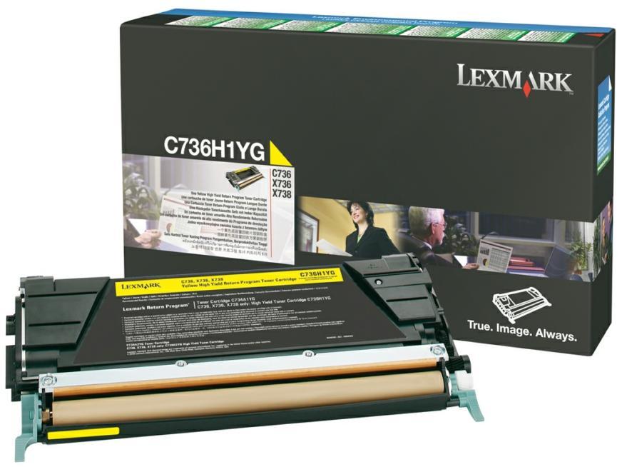 Toner laser Lexmark C736H1YG - jaune return - l'unité