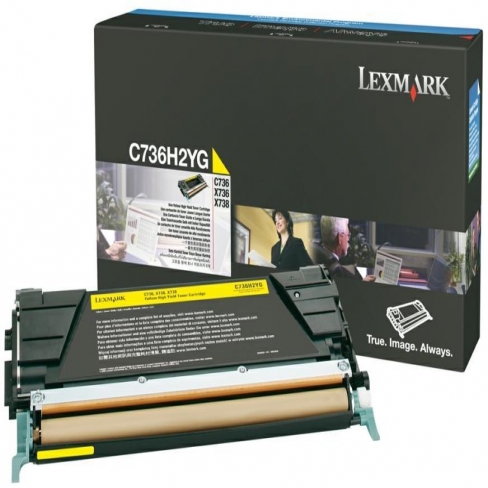 Cartouche laser Lexmark - C736H2YG - jaune - l'unité