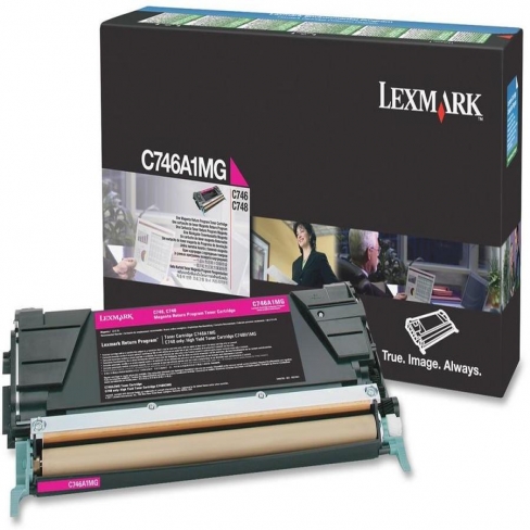 Toner laser Lexmark C746A1MG - magenta - l'unité