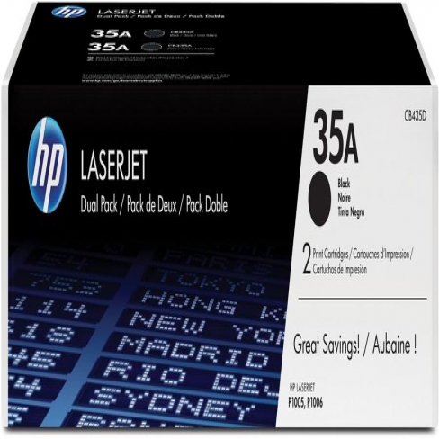 Toner laser HP 35A CB435AD - noir - lot de 2