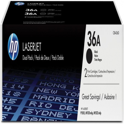 Toner laser HP 36A CB436AD - noir - lot de 2