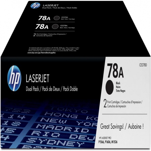 Toner laser HP 78A CE278AD - noir - lot de 2