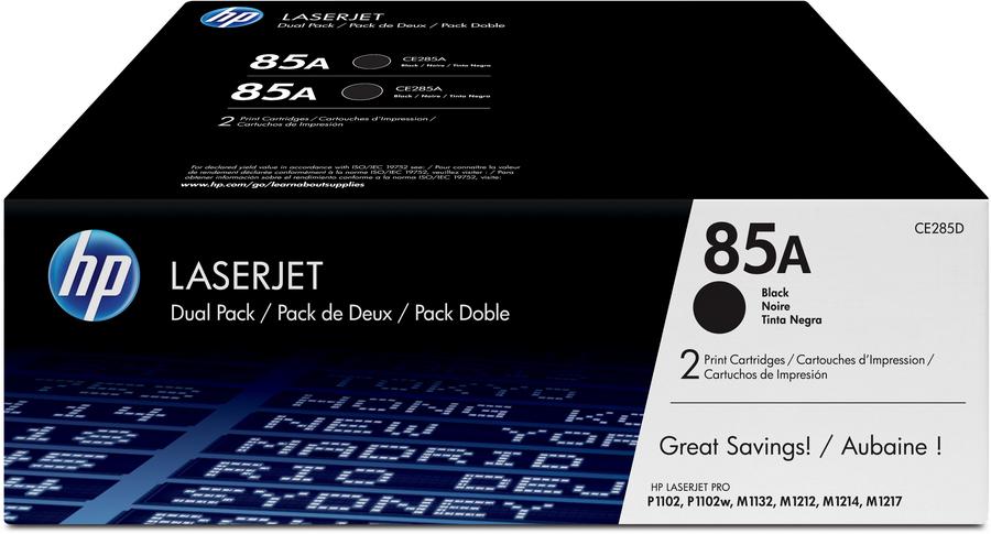 Toner laser HP 85A CE285AD - noir - lot de 2
