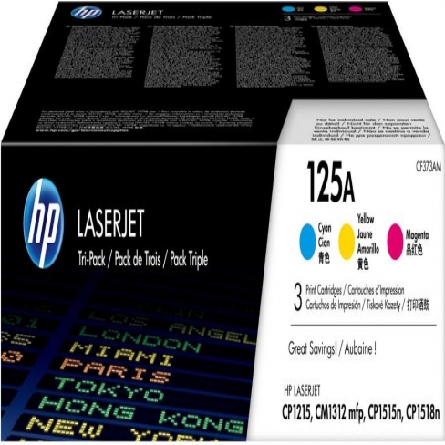 Toner laser 125A HP CF373AM - 3 couleurs - le pack