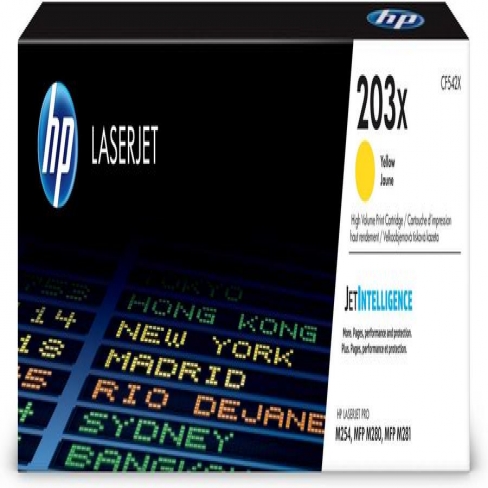 Toner laser haute capacité HP 203X-CF542X - jaune - l'unité
