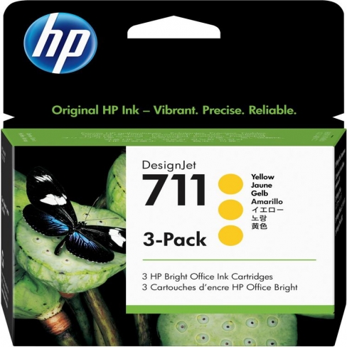 Cartouche d'encre HP 711 - CZ136A - jaune - lot de 3