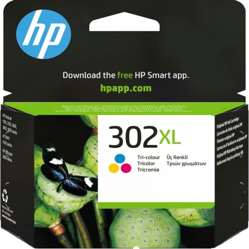 Cartouche d'encre HP 302XL - F6U67AE - 3 couleurs - l'unité