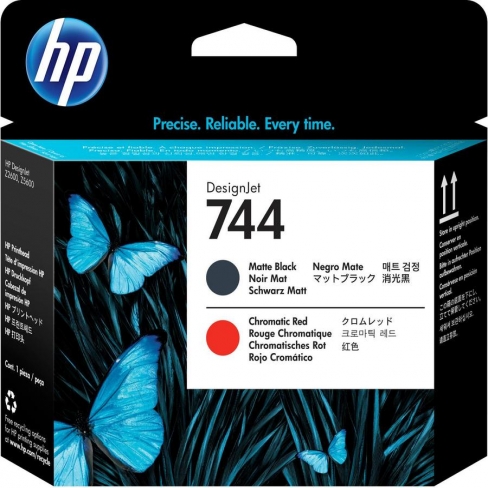 Tête d'impression HP 744 F9J88A - noir mat et rouge chromatique - l'unité