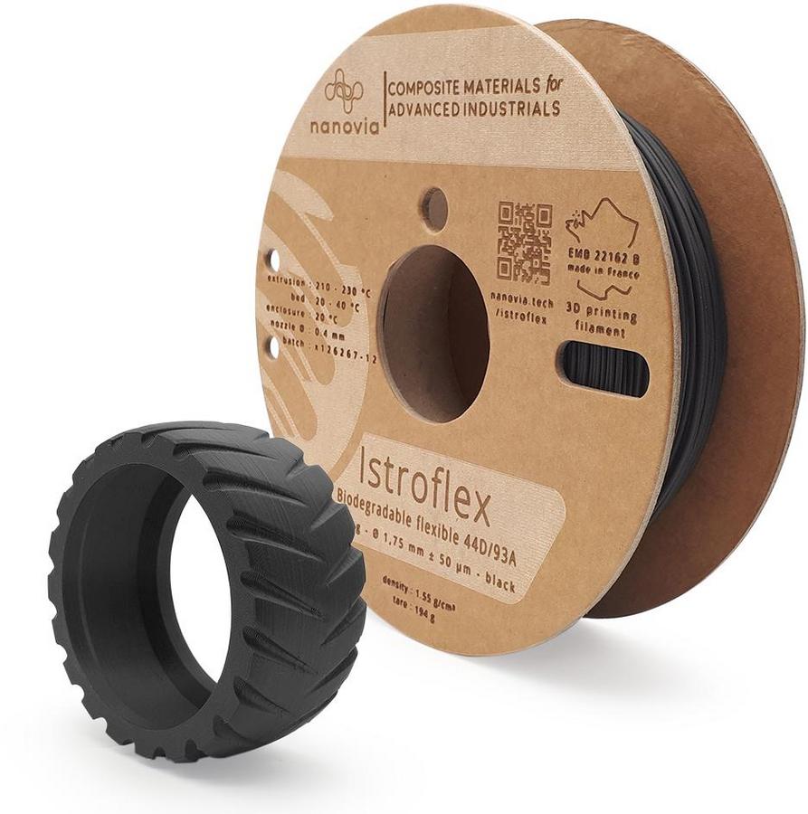 Filament 3 D Istroflex Nanovia - 1,75 mm - noir - 2 kg - l'unité
