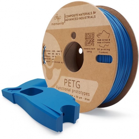 Filament 3 D PETG Nanovia - 1,75 mm - bleu foncé - 1 kg - l'unité