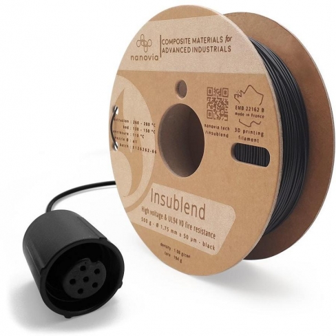 Filament 3 D Insublend Nanovia - 1,75 mm - noir - 2 kg - l'unité