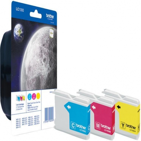 Cartouche d'encre Brother LC1000RBWBP - 3 couleurs - le pack