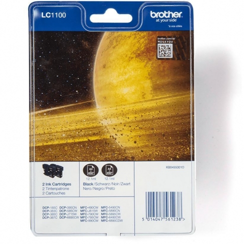 Cartouche d'encre Brother LC1100BKBP2 - noir - lot de 2