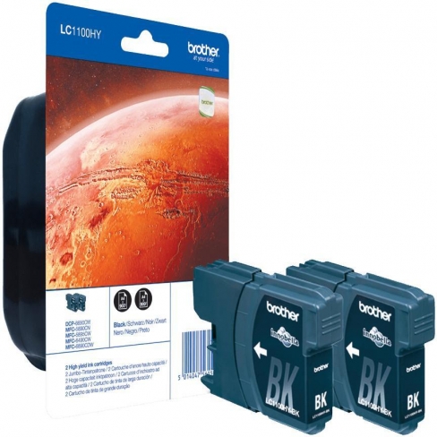 Cartouche d'encre Brother LC1100HYBKBP2 - noir - lot de 2