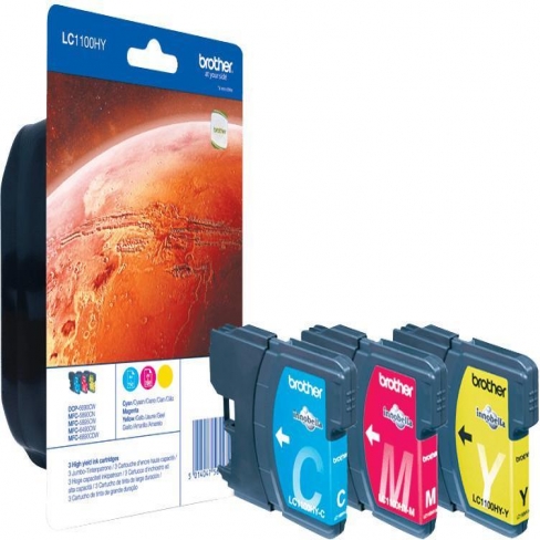 Cartouche d'encre Brother LC1100HYRBWBP - 3 couleurs - le pack