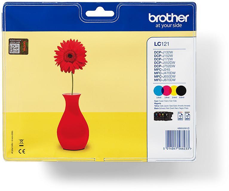 Cartouche d'encre Brother LC121VALBP - noir et 3 couleurs - le pack