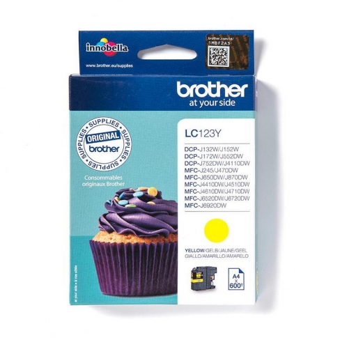 Cartouche d'encre Brother LC123Y - jaune - l'unité