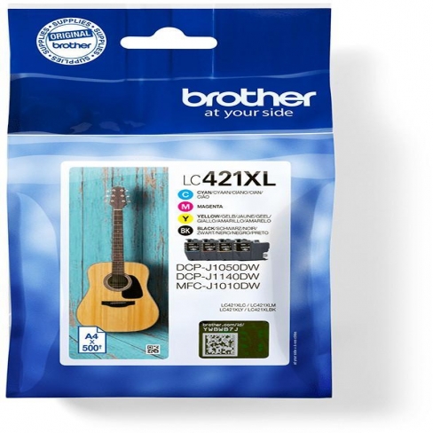 Pack de 4 cartouches Brother LC421XLVA Noir - Cyan - Magenta - Jaune - Grande capacité