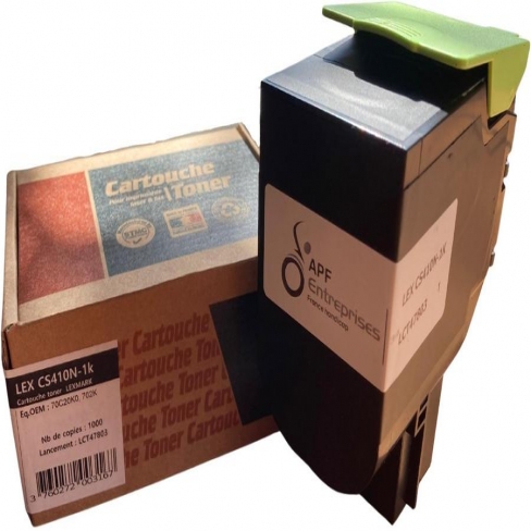 Cartouche compatible remanufacturé Lexmark 70C20K0 Noir - l'unité