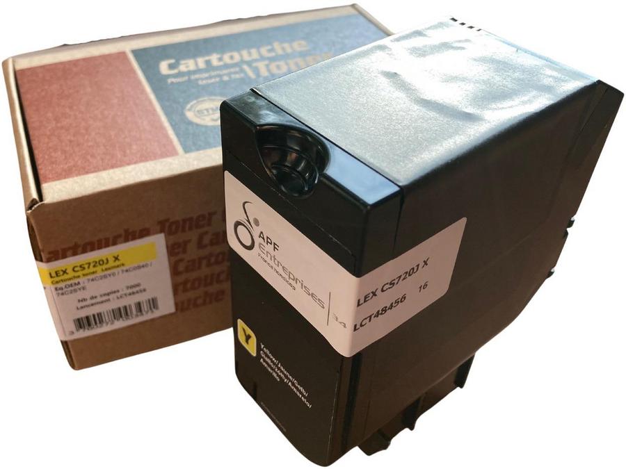 Toner compatible remanufacturé Lexmark 74C2SY0 Jaune - l'unité