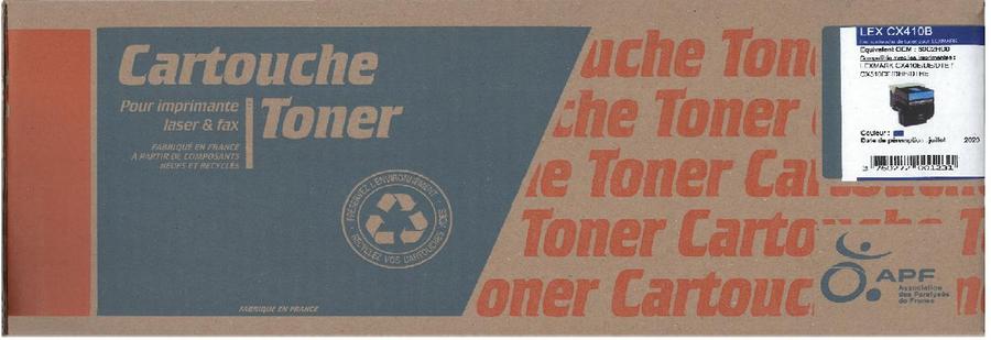 Toner laser compatible remanufacturé Lexmark 80C20C0 cyan - l'unité
