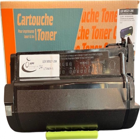 Toner laser compatible remanufacturé Lexmark 56F2U0E noir - l'unité