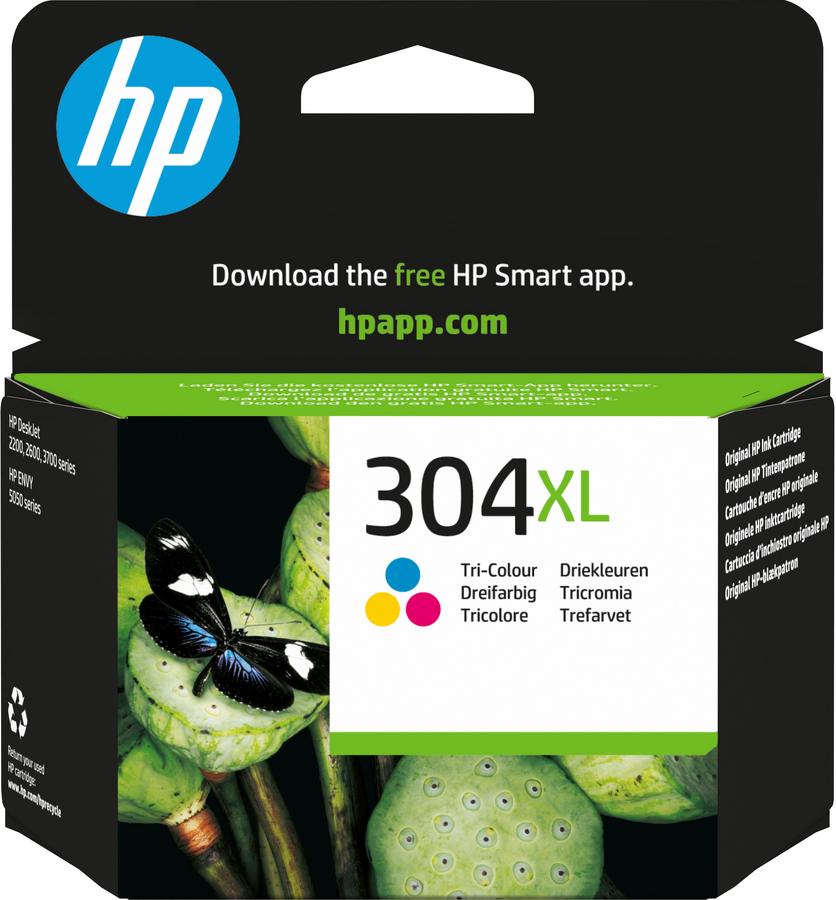 Cartouche XL HP 304 - N9K07AE - 3 couleurs - cyan magenta jaune - l'unité