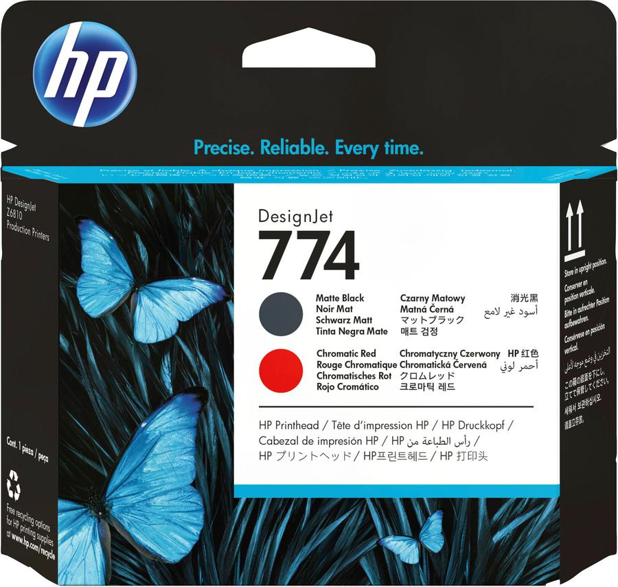 Tête d'impression HP 774 P2V97A - noir mat et rouge chromatique - l'unité