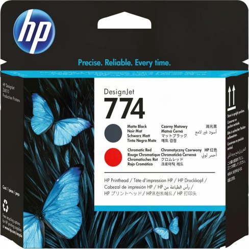 Tête d'impression HP 774 P2V97A - noir mat et rouge chromatique - l'unité