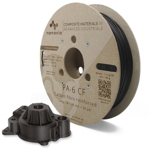 Filament 3 D PA-6 CF Nanovia - 1,75 mm - noir - 2 kg - l'unité