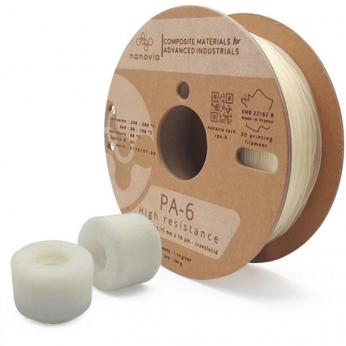Filament 3 D PA-6 Nanovia - 1,75 mm - naturel - 2 kg - l'unité