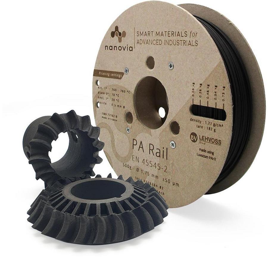 Filament 3 D PA Rail Nanovia - 2,85 mm - noir - 0,500 kg - l'unité