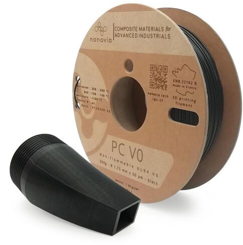 Filament 3 D PC V0 Nanovia - 1,75 mm - noir - 0,500 kg - l'unité