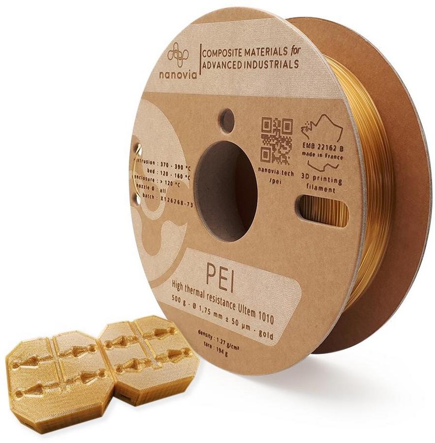 Filament 3 D PEI CF Ultem 1010 Nanovia - 2,85 mm - naturel - 0,500 kg - l'unité