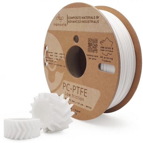 Filament 3 D PC-PTFE Nanovia - 2,85 mm - blanc - 0,500 kg - l'unité