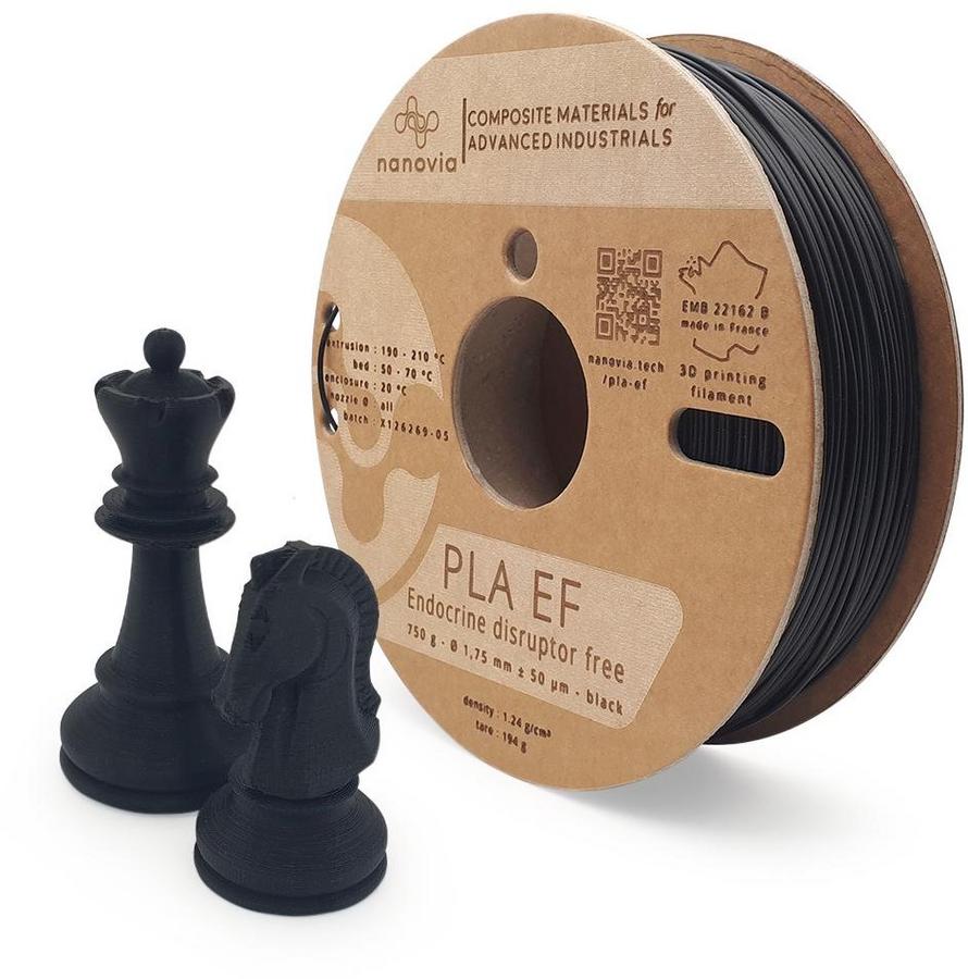 Filament 3 D PLA EF 3D850 Nanovia - 1,75 mm - noir - 0,750 kg - l'unité