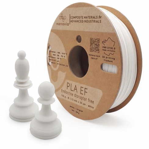 Filament 3 D PLA EF 3D850 Nanovia - 1,75 mm - blanc - 0,750 kg - l'unité