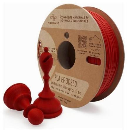 Filament 3 D PLA EF 3D850 Nanovia - 2,85 mm - rouge - 0,750 kg - l'unité