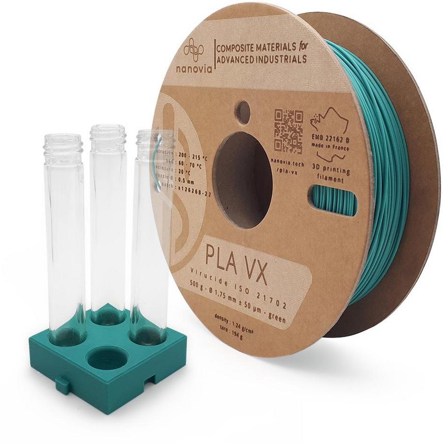Filament 3 D PLA VX Nanovia - 2,85 mm - vert - 2 kg - l'unité