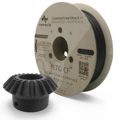 Filament 3 D PETG CF Nanovia - 2,85 mm - noir - 2 kg - l'unité