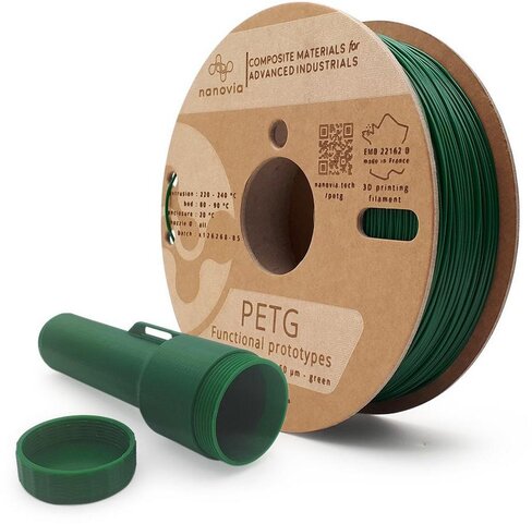 Filament 3 D PETG Nanovia - 1,75 mm - vert - 2 kg - l'unité