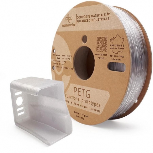 Filament 3 D PETG Nanovia - 1,75 mm - naturel - 2 kg - l'unité