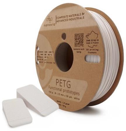 Filament 3 D PETG Nanovia - 2,85 mm - blanc - 0,750 kg - l'unité