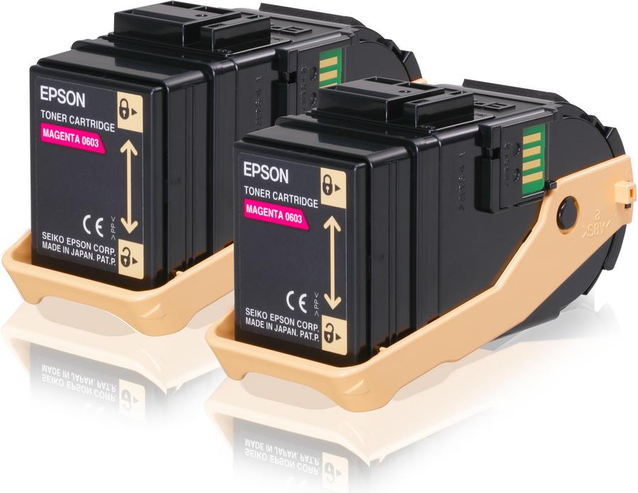 Toner laser Epson S050607 - magenta - lot de 2