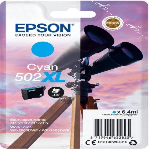 Cartouche jet d'encre Epson T02W2B Cyan - l'unité - Grande capacité