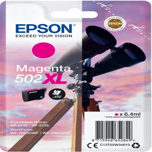 Cartouche jet d'encre Epson T02W3B Magenta - l'unité - Grande capacité